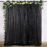 Lofaris Black Shimmery Sequin Fabric Photography Booth Backdrop